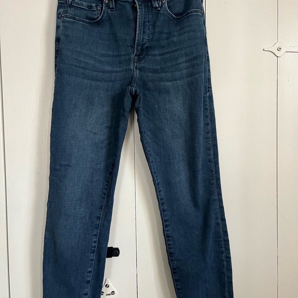 Good American Skinny Good Legs Blue Cropped Ankle Jeans